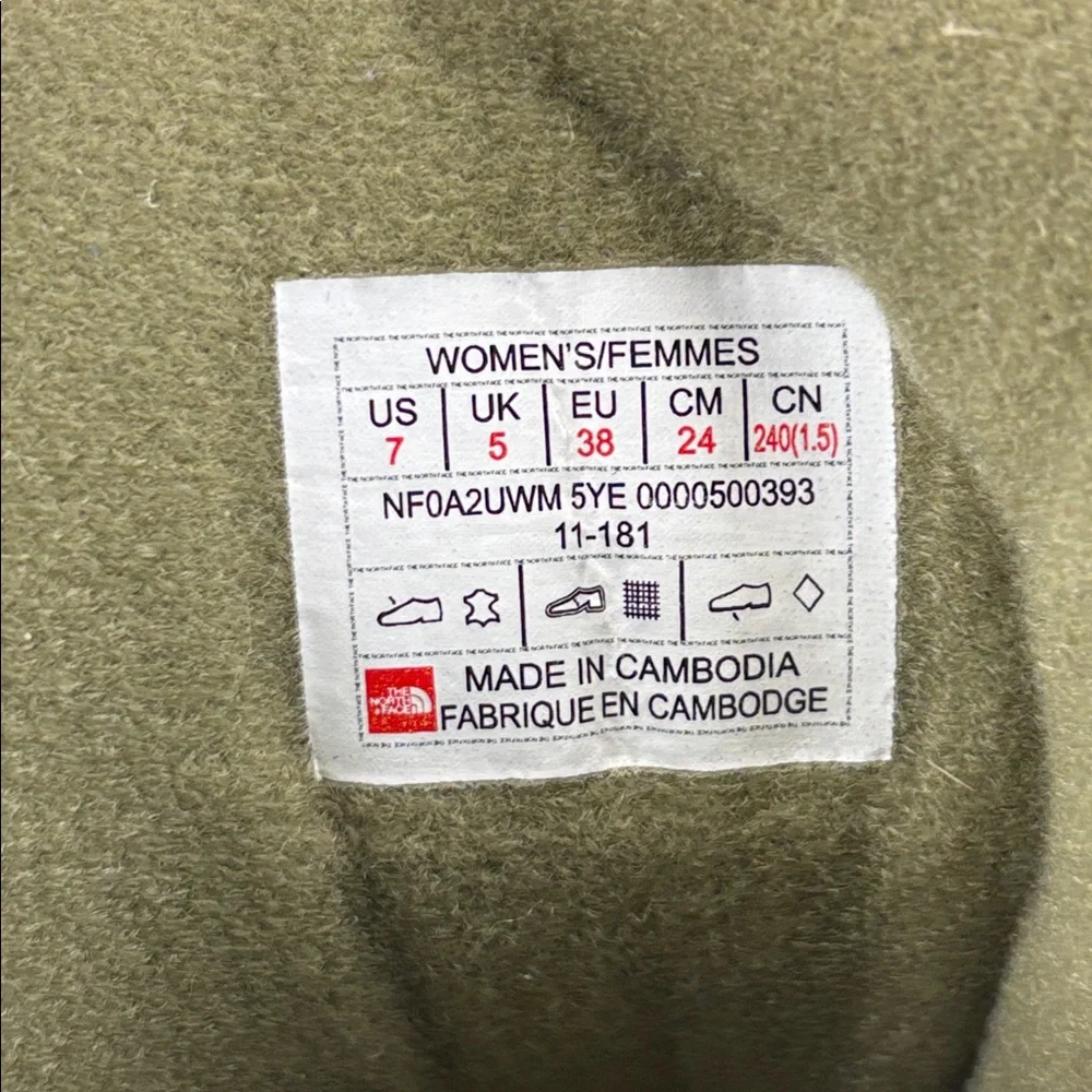 THE NORTH FACE Ballard Patent Leather Women's Green Waterproof Boots Size 7